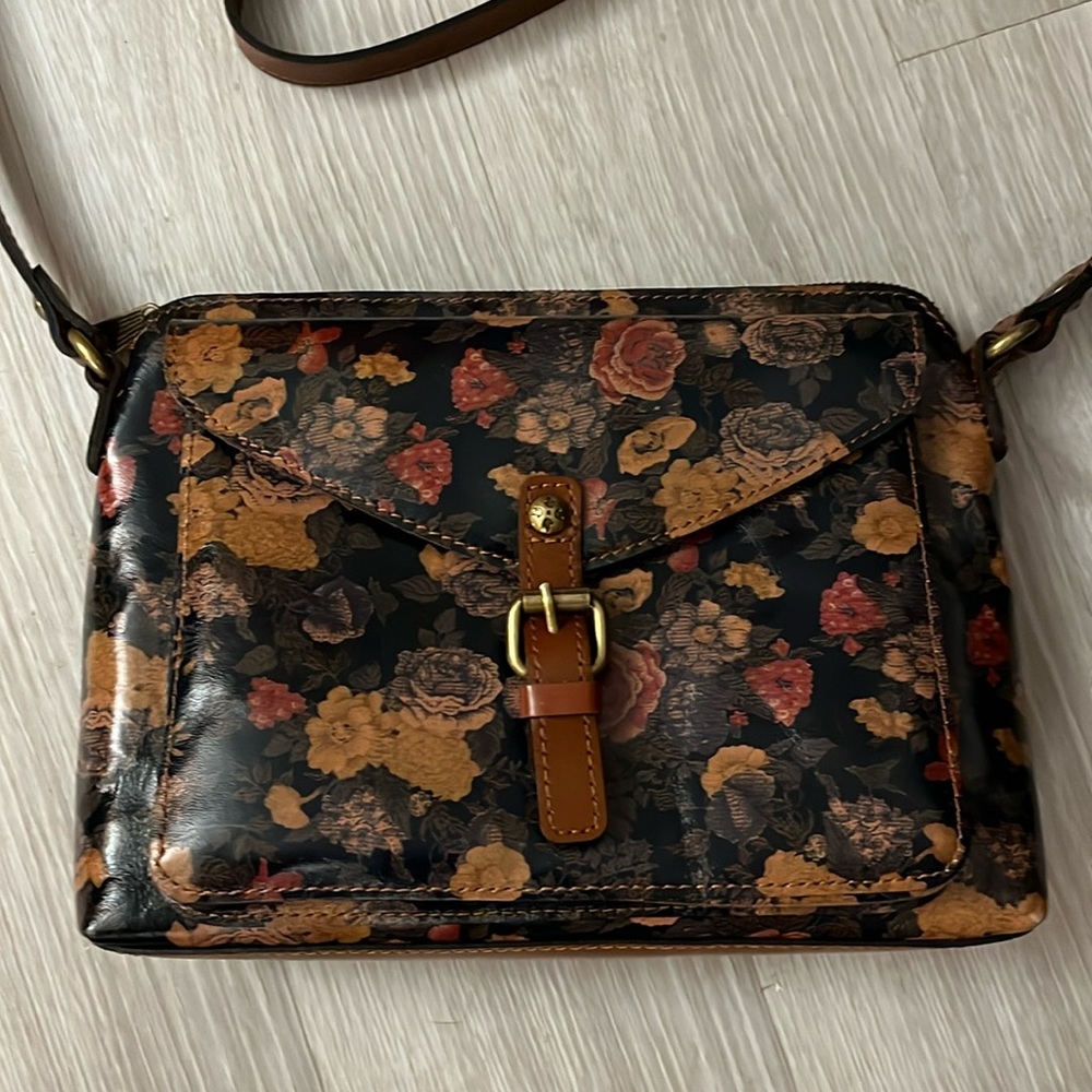 Patricia Nash floral leather crossbody purse